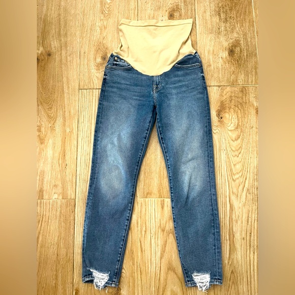 7 For All Mankind Secret Fit Belly Luxe Vintage Ankle Skinny Maternity Jeans - Picture 3 of 5